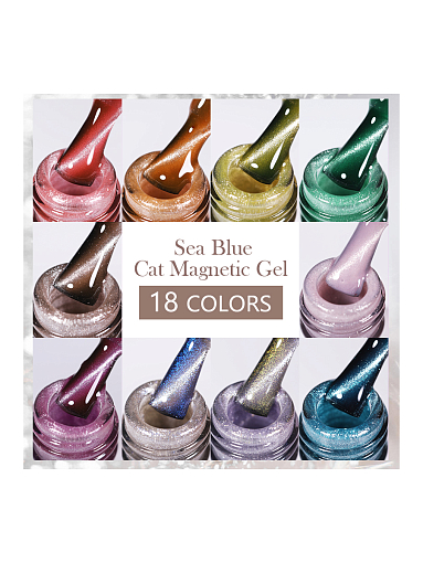 Born Pretty, Sea Blue Cat Magnetic Gel - светоотражающий магнитный гель-лак SB-04, 10 мл